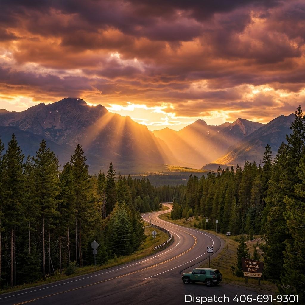 Peaceful Montana mountain scenery