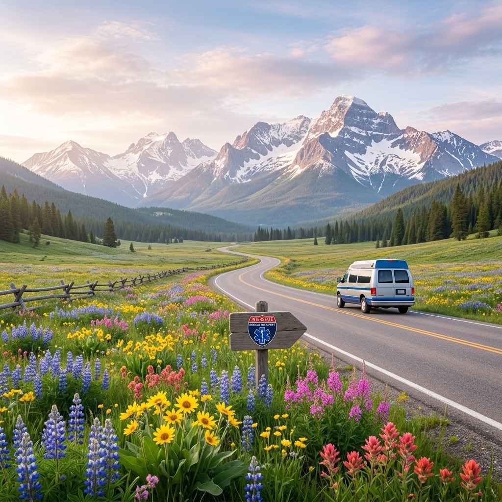 Serene Montana highway stretching into distance